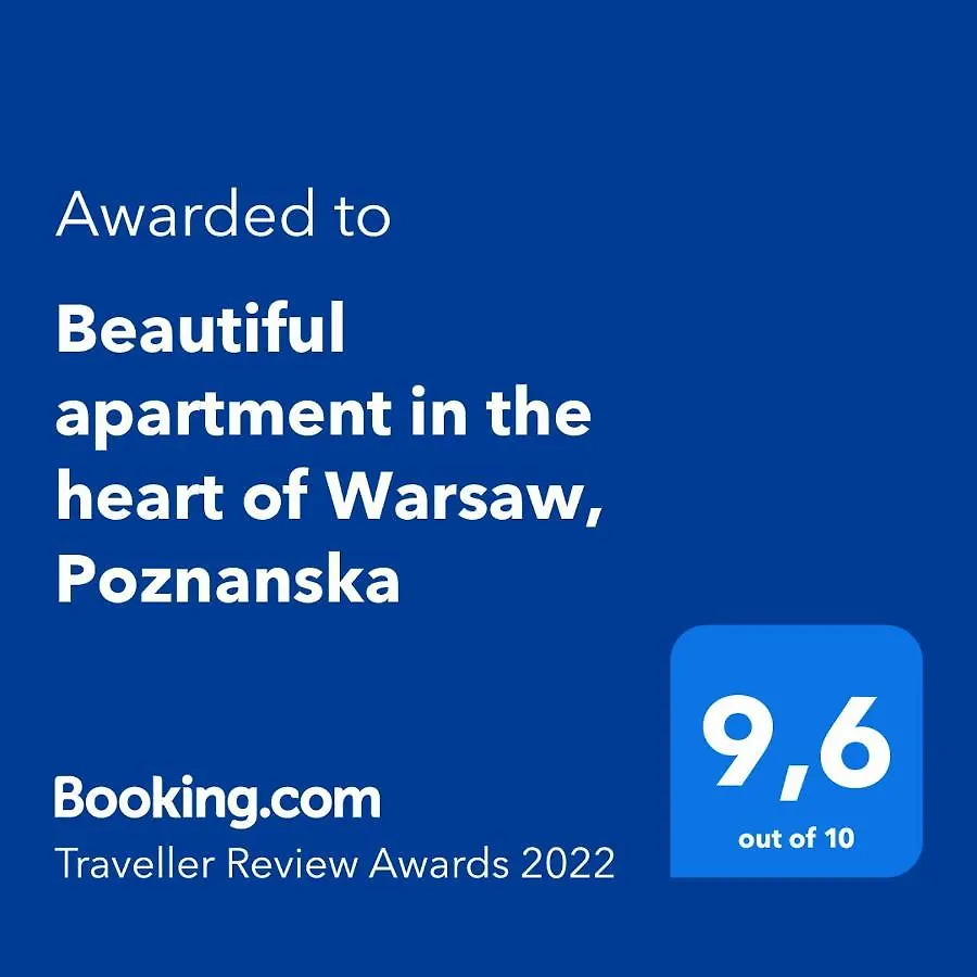 Beautiful Apartment In The Heart Of Warsaw, Poznanska  Warszawa